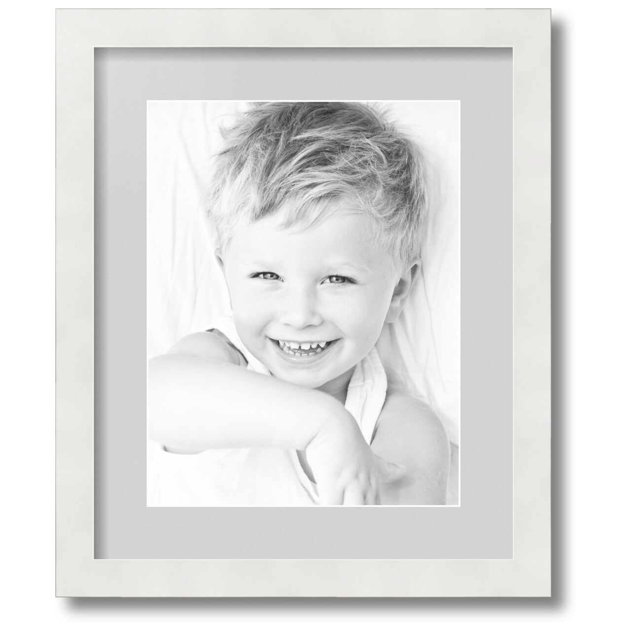 ArtToFrames Collage Photo Picture Frame with 1 - 10x13 inch Openings, Framed in White with Over 62 Mat Color Options and Regular Glass (CSM-3966-641)